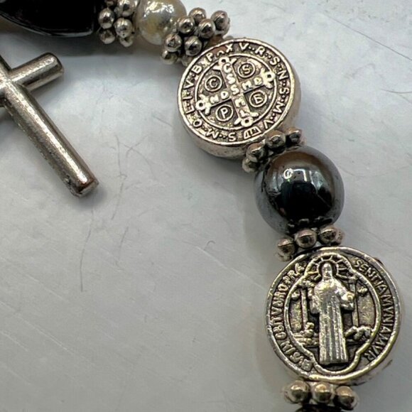 Stainless Steel Cross Necklace & Saint Benedict Bracelet.  B90 - Picture 15 of 16